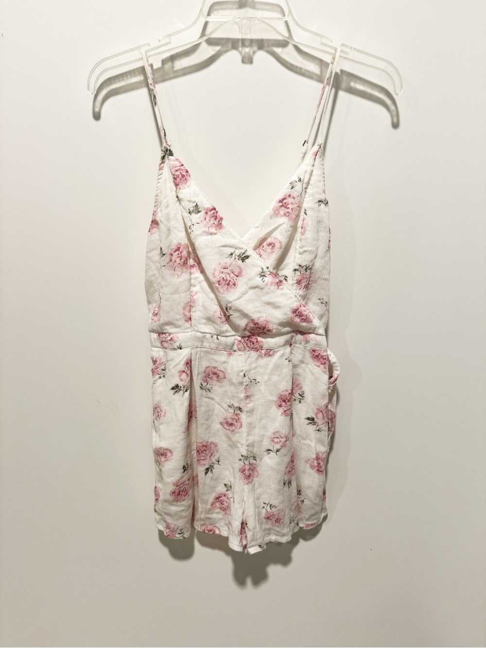 Abercrombie & Fitch White Romper with Pink Floral Print